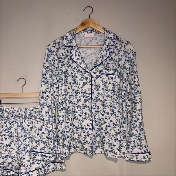 Pink Lily Floral Pajama Set Sz XS - Picture 3 of 6